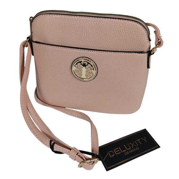 Deluxity Los Angeles Vegan Purse Soft Pink Small Shoulder Bag NWT - Picture 1 of 8